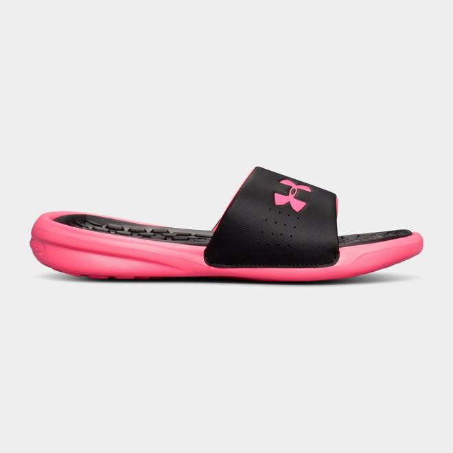 Under Armour Playmaker Fixed Strap - Dievcenske Šľapky - Čierne/Ruzove